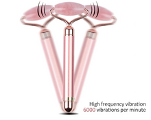 Load image into Gallery viewer, Vibrating Rose Quartz Facial Roller
